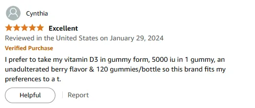 Best 5000IU Vitamin D3 Gummies – Berry Flavor, 120 Count