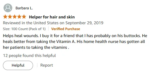 Vitamin A Heals Buttock Wounds: Nurse-Approved Supplement