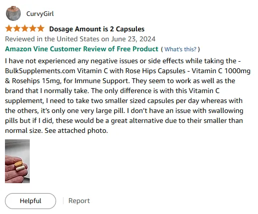 Vitamin C 1000mg with Rose Hips: Easy-Swallow Immune Support