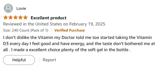 Doctor-Recommended Vitamin D3 Boosts Energy - Tasteless Softgels!