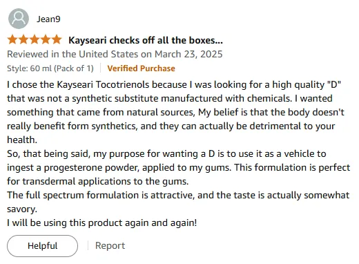 Natural Tocotrienols Vitamin E for Transdermal Progesterone Use