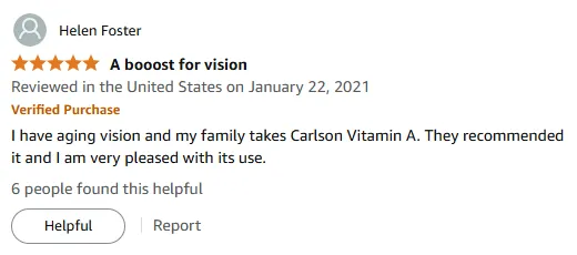 Carlson Vitamin A Improved My Aging Vision Effectively