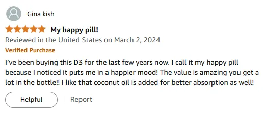Vitamin D3 Happy Pill: Mood Boost & Coconut Oil Absorption