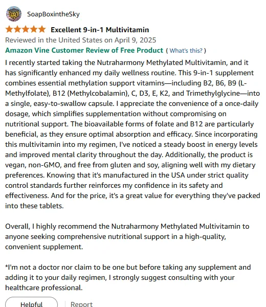 Methylated B Vitamins Boost: 9-in-1 Energy & Mental Clarity