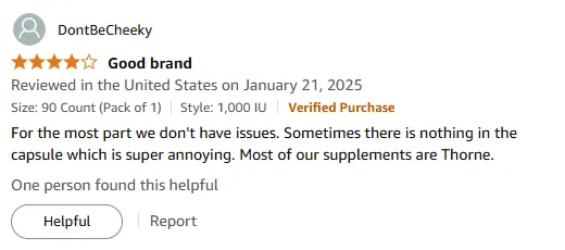 Thorne Vitamin D Capsules: Empty Capsules Issue & Quality Review