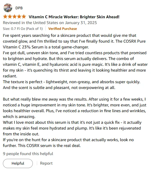 COSRX Vitamin C Serum Review: Glowing Skin Transformation