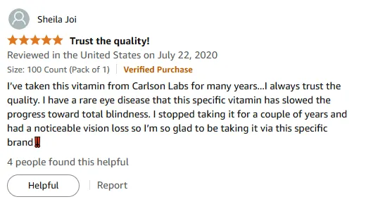Carlson Labs Vitamin A Slows Eye Disease & Vision Loss