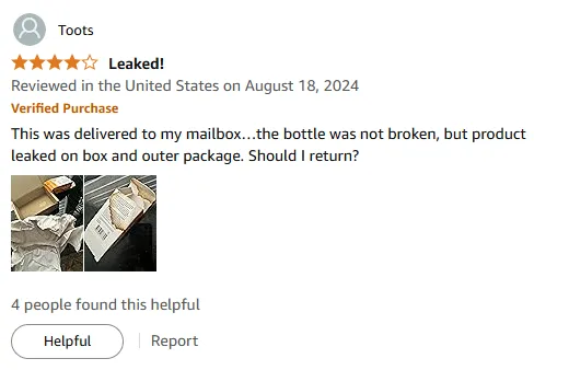 Leaking Vitamin C Serum: Return Damaged Mail Package?