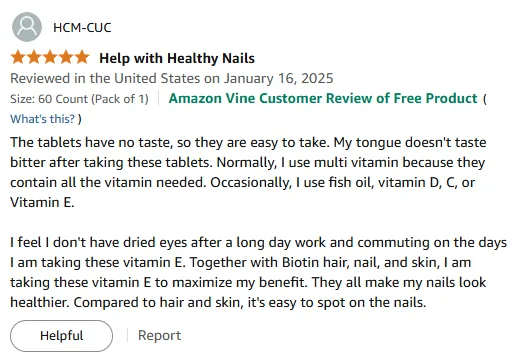 Vitamin E Softgels: No Bitter Taste, Healthier Nails & Eyes