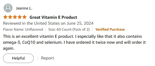 Best Vitamin E with Omega-3, CoQ10, Selenium – Repeat Buyer!