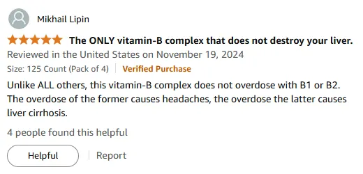 Safe B-Complex: No B1/B2 Overdose, Headache & Liver Care