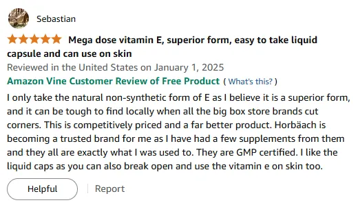 Natural Vitamin E Liquid Capsules for Skin & Health | Horbäach