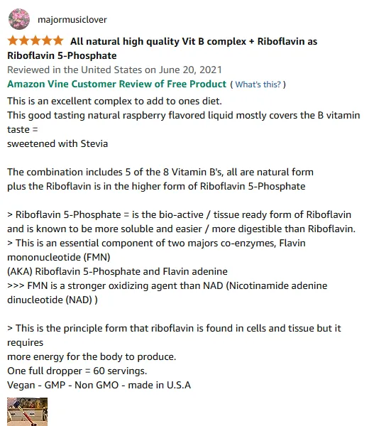 Natural Raspberry B Complex with Riboflavin 5-Phosphate – Vegan & Non-GMO