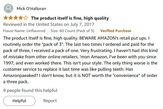 Vitamin E 3-Pack Order Issues: Amazon’s Shipping Problem