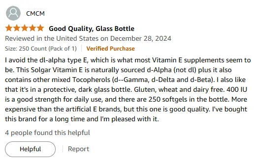 Natural d-Alpha Vitamin E: Solgar Mixed Tocopherols Review